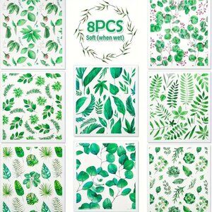 NEW Set of 8 Swedish Dishcloths - Leaves, Ivy & Plant - Reusable, Biodegradable